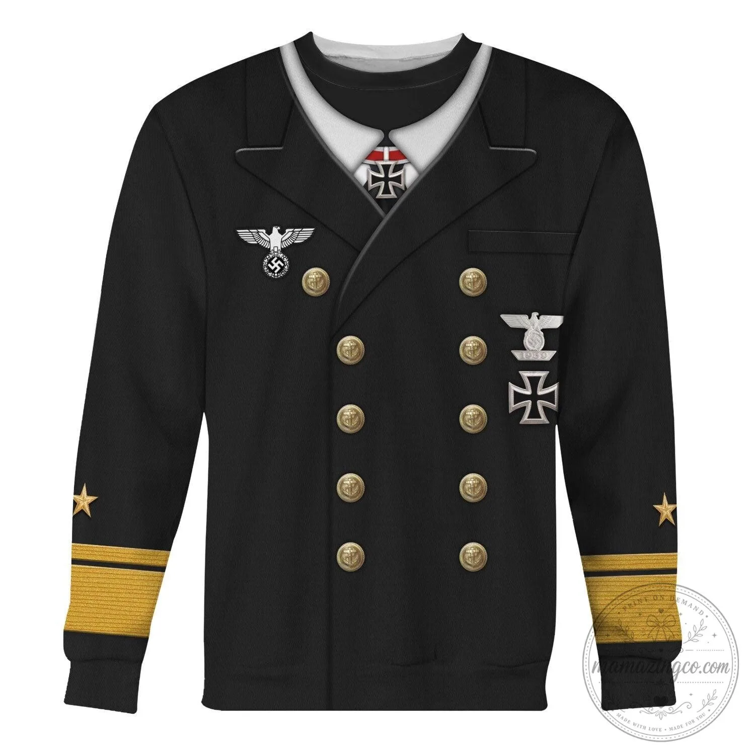 German Kriegsmarine Naval Officer Uniform Costume Hoodie 18 German Kriegsmarine Naval Officer Uniform Costume Hoodie