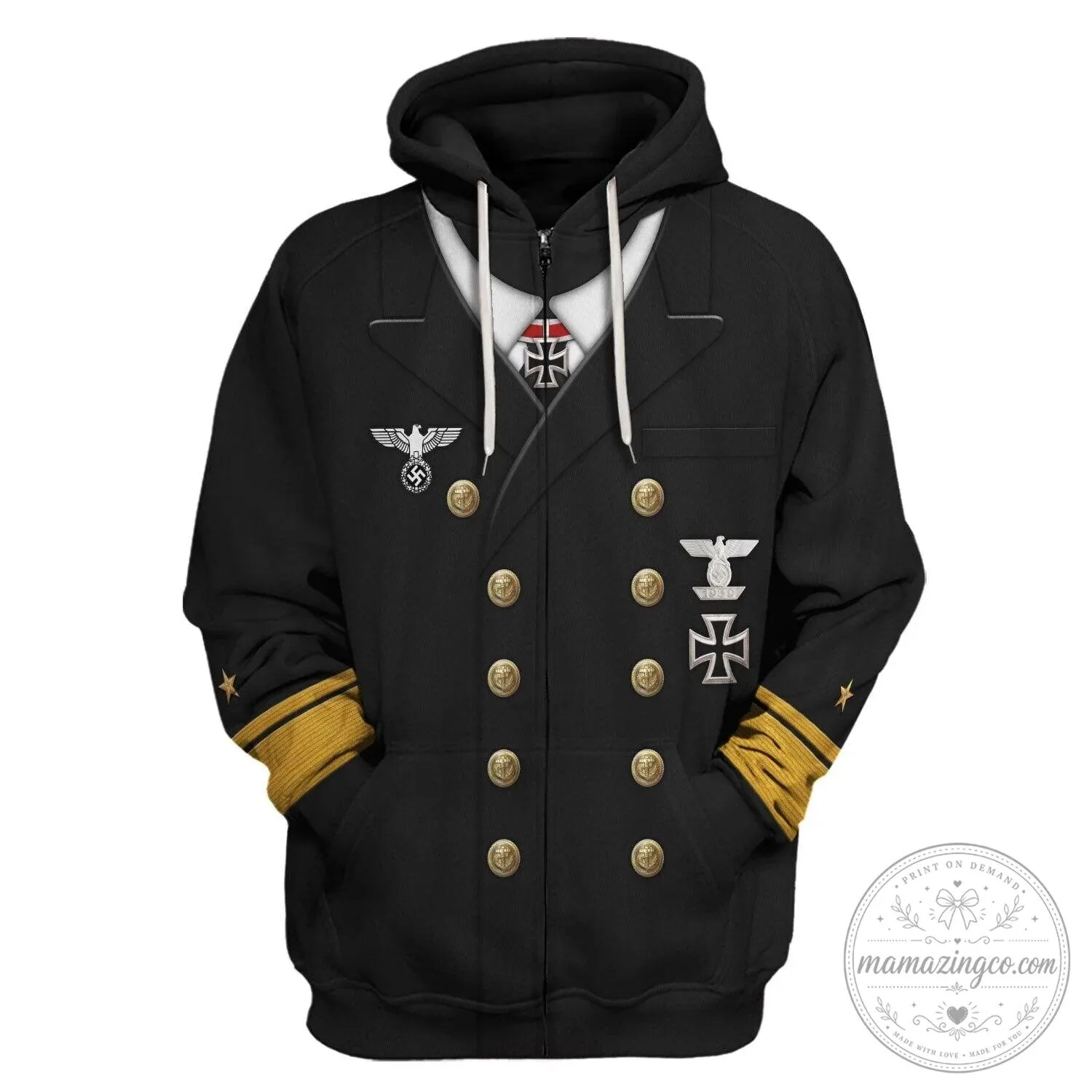 German Kriegsmarine Naval Officer Uniform Costume Hoodie 21 German Kriegsmarine Naval Officer Uniform Costume Hoodie