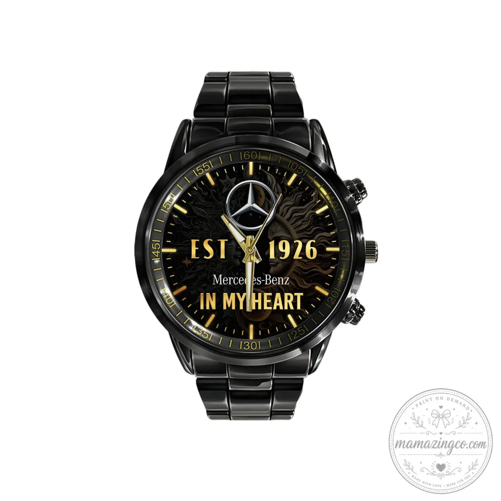Mercedes-Benz Est 1926 In My Heart Black Stainless Steel Watch Mercedes-Benz Est 1926 In My Heart Black Stainless Steel Watch