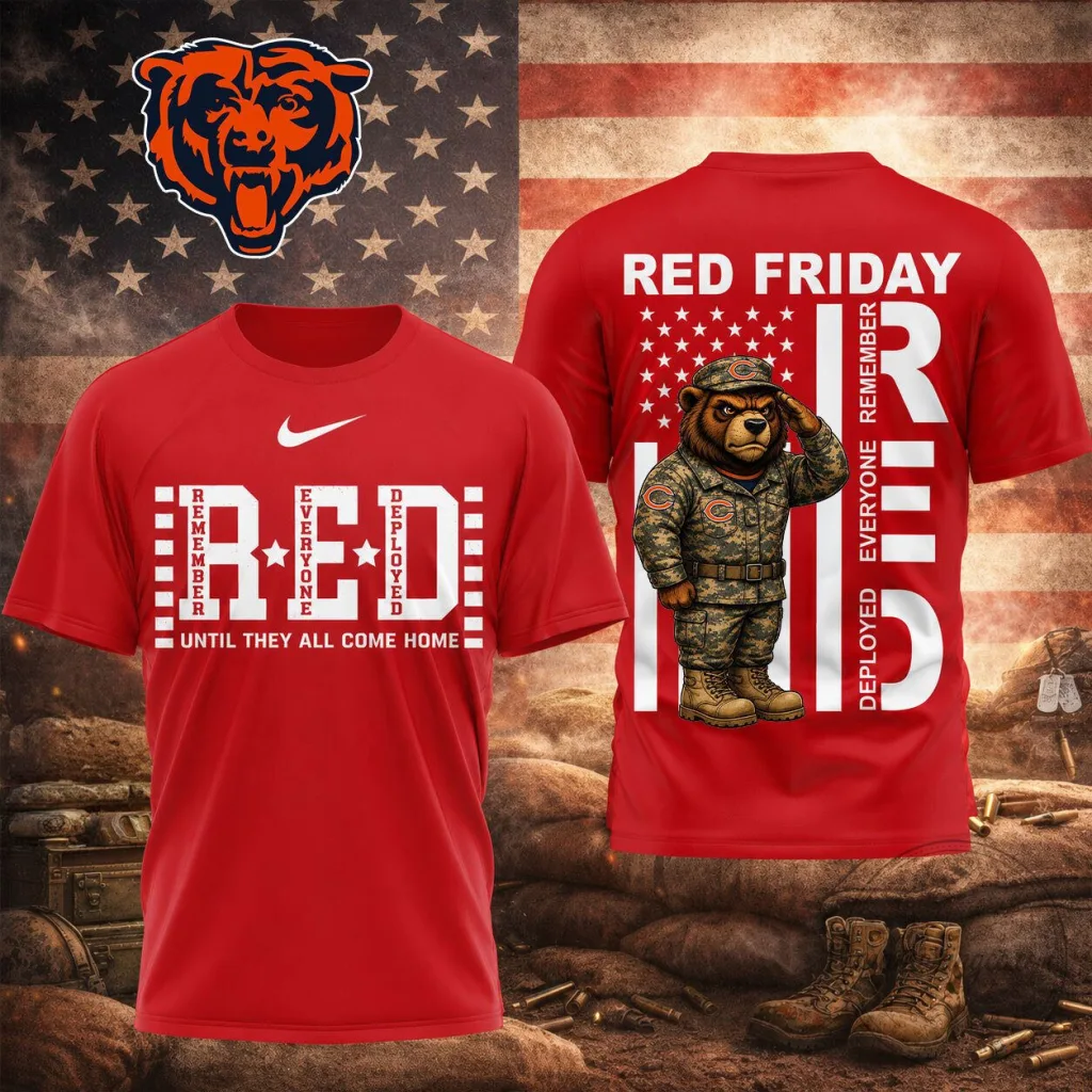 Red Friday T-Shirt - Chicago Bears Remember Everyone Deployed Until They Return Home Red Friday T-Shirt - Chicago Bears Remember Everyone Deployed Until They Return Home