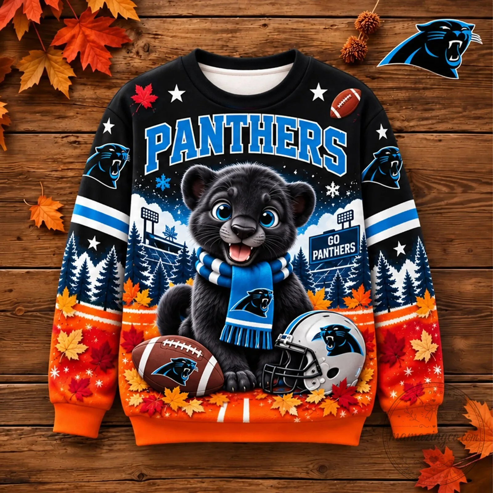 Carolina Panthers Football Team Mascot Winter Sports Crewneck Sweatshirt