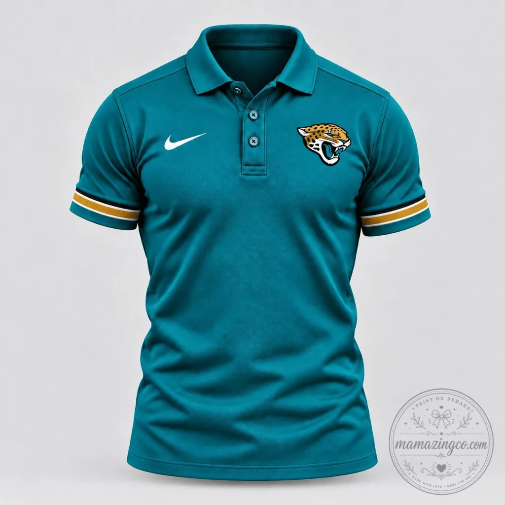 Jacksonville Jaguars NFL Football Team Logo Performance Polo Shirt Jacksonville Jaguars NFL Football Team Logo Performance Polo Shirt