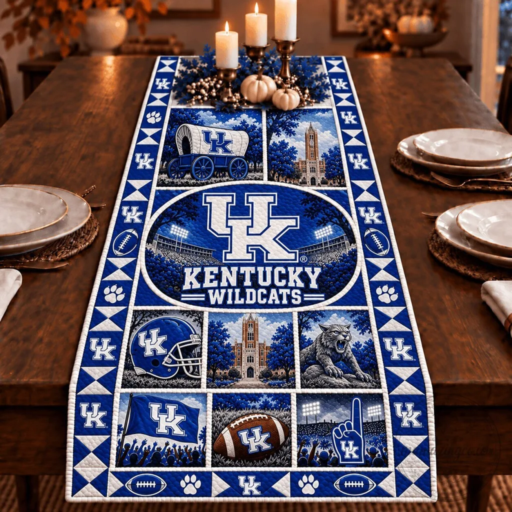 Kentucky Wildcats NCAA Collegiate Heritage Table Runner for Dining Decor