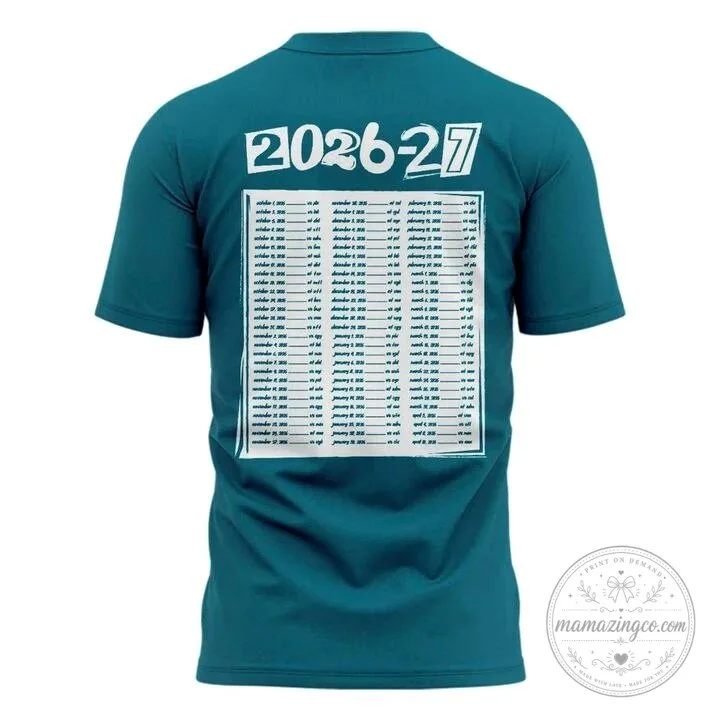 San Jose Sharks 2026-2027 Season Schedule Teal Hockey T-Shirt 9 San Jose Sharks 2026-2027 Season Schedule Teal Hockey T-Shirt