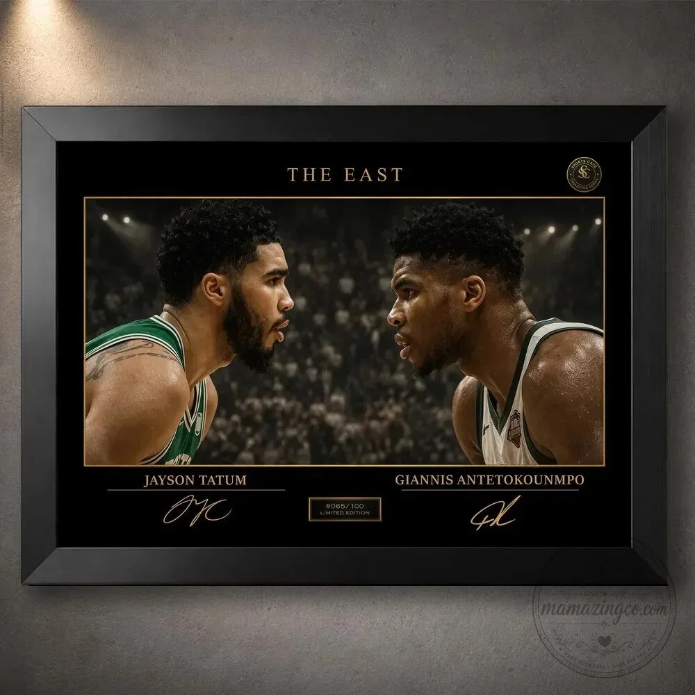 Giannis Antetokounmpo and Jayson Tatum The East Basketball Wall Art Poster 3 Giannis Antetokounmpo and Jayson Tatum The East Basketball Wall Art Poster