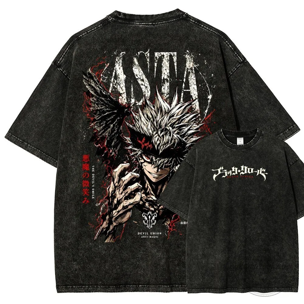 Black Clover Asta Devil Union Anti-Magic Washed Graphic T-Shirt 3 Black Clover Asta Devil Union Anti-Magic Washed Graphic T-Shirt