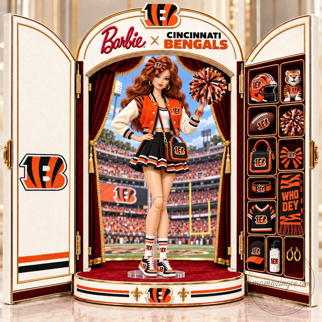 Barbie Cincinnati Bengals Cheerleader Doll Collectible Figure