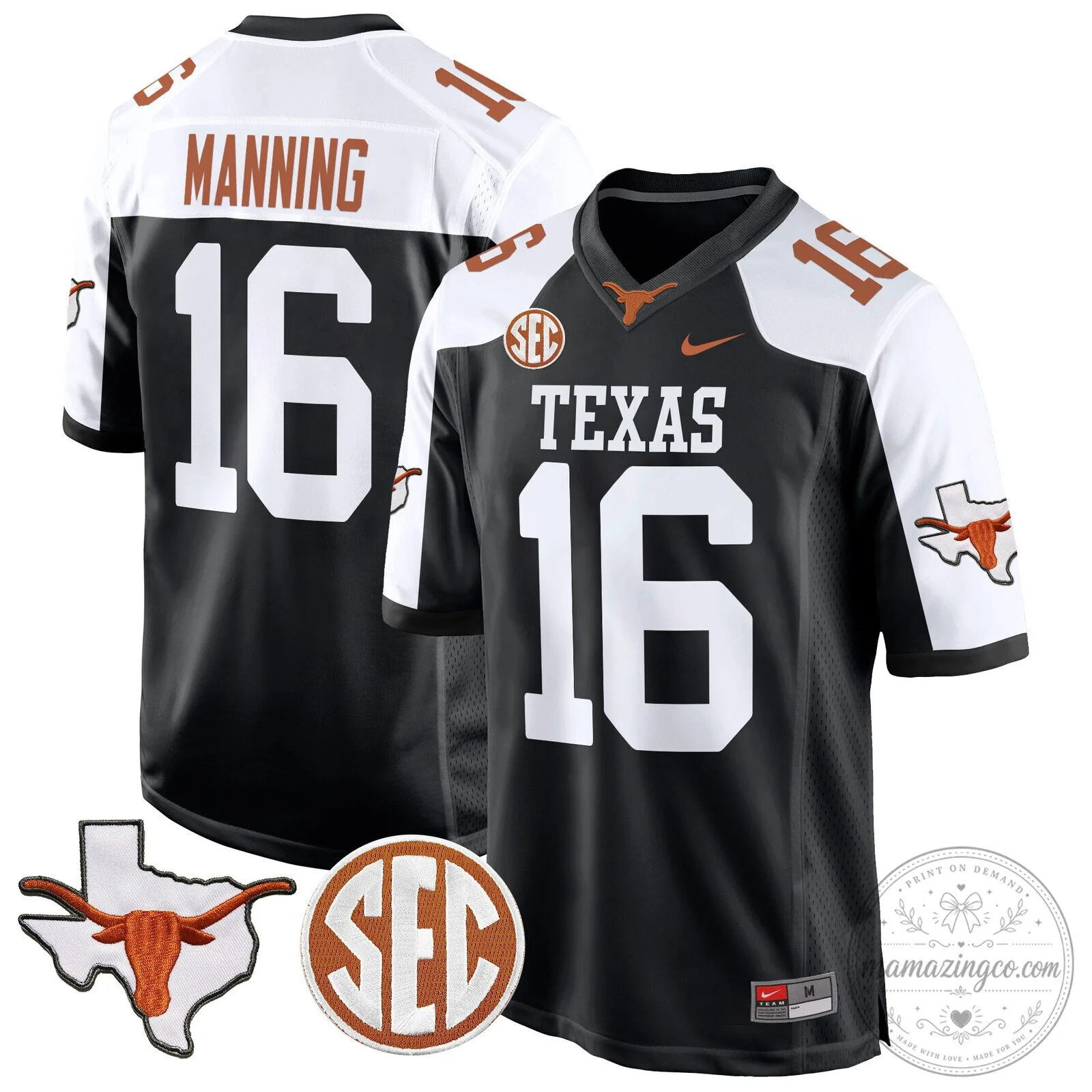 Texas State Longhorns Arch Manning Football Jersey 1 Texas State Longhorns Arch Manning Football Jersey
