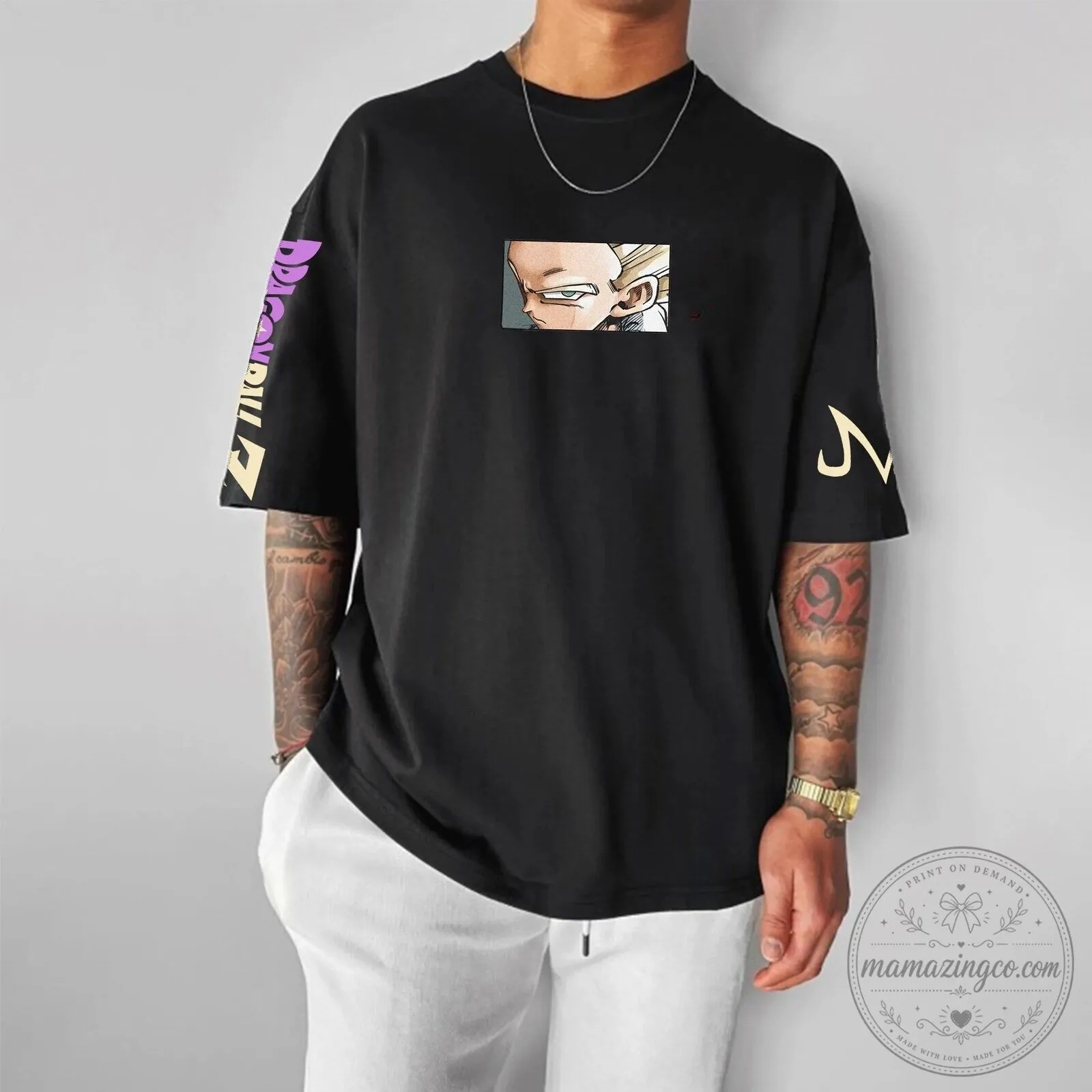 Dragon Ball Z Vegeta Super Saiyan Anime Character Graphic T-Shirt