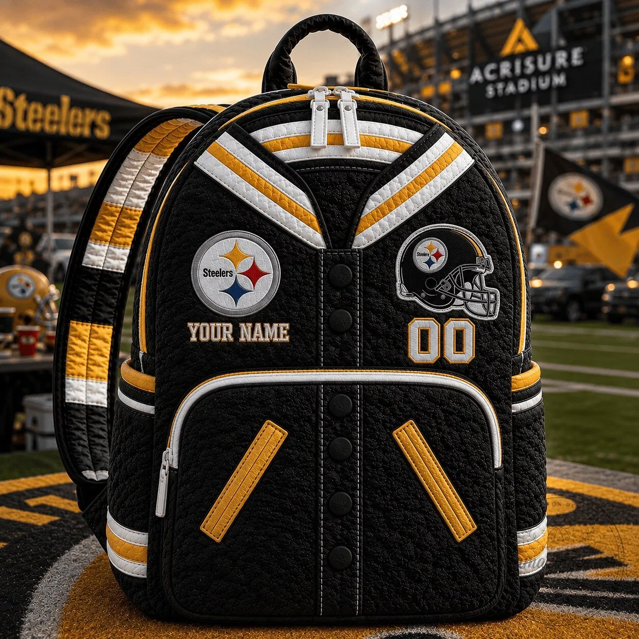 Pittsburgh Steelers NFL Premium Varsity Quilted Backpack
