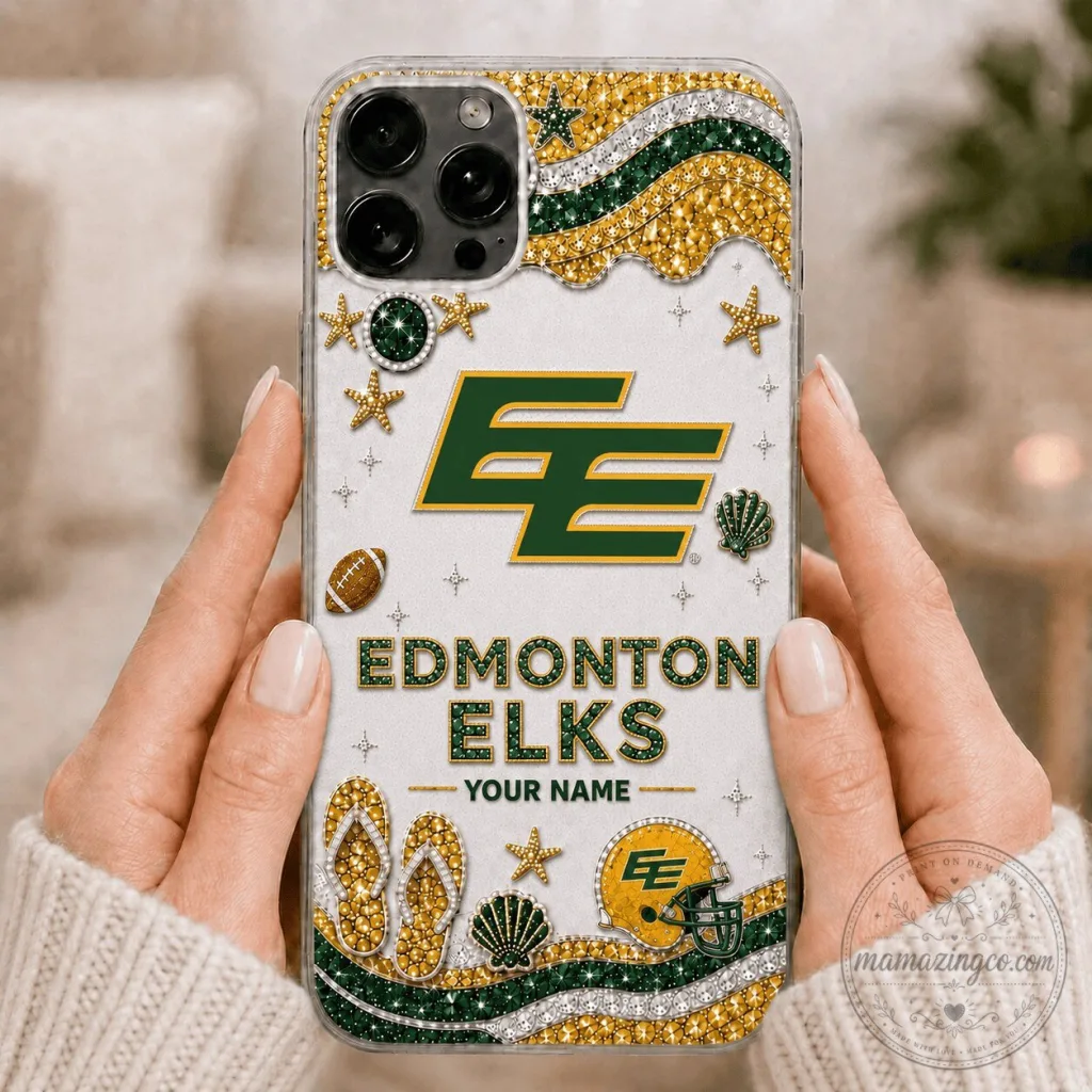 Edmonton Elks Canadian Football League Glitter Phone Case Custom Name Edmonton Elks Canadian Football League Glitter Phone Case Custom Name