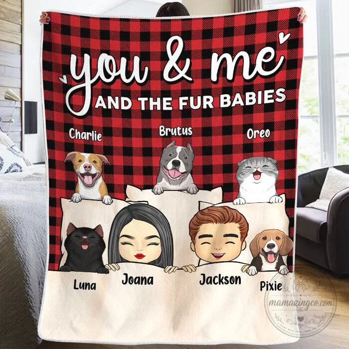 Personalized You And Me And The Fur Babies Red Plaid Blanket 6 Personalized You And Me And The Fur Babies Red Plaid Blanket