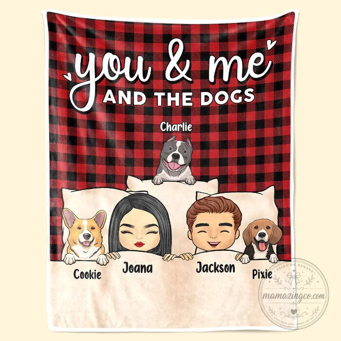 Personalized You And Me And The Fur Babies Red Plaid Blanket 13 Personalized You And Me And The Fur Babies Red Plaid Blanket
