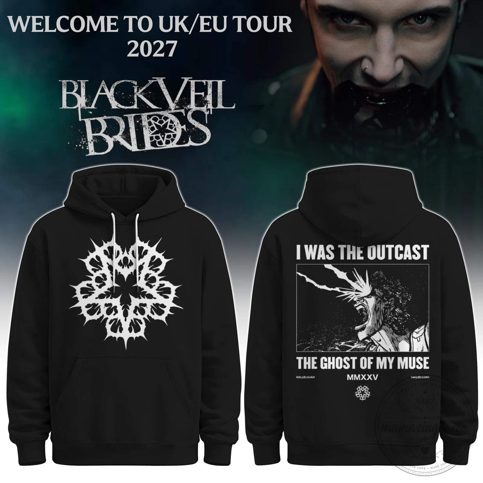 Black Veil Brides The Ghost Of My Muse Tour 2027 Black Hoodie 1 Black Veil Brides The Ghost Of My Muse Tour 2027 Black Hoodie