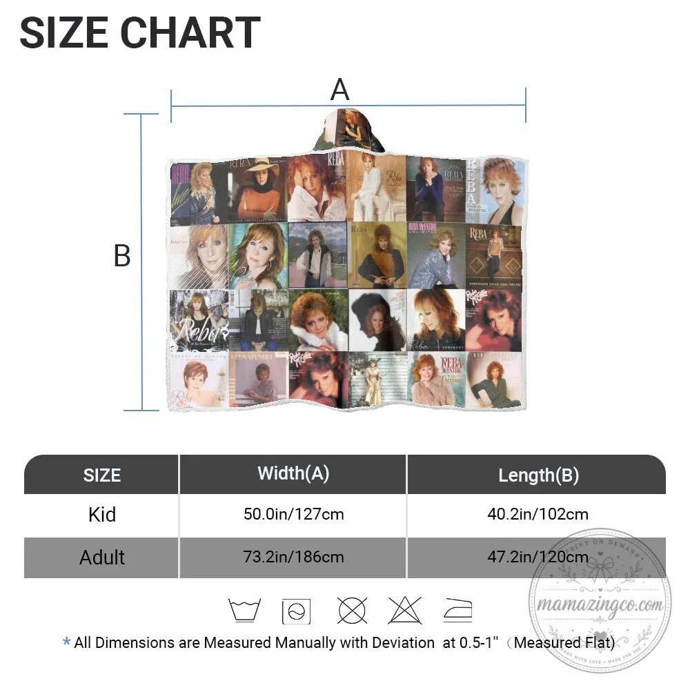 Reba McEntire Country Music Album Covers Hooded Blanket 12 Reba McEntire Country Music Album Covers Hooded Blanket