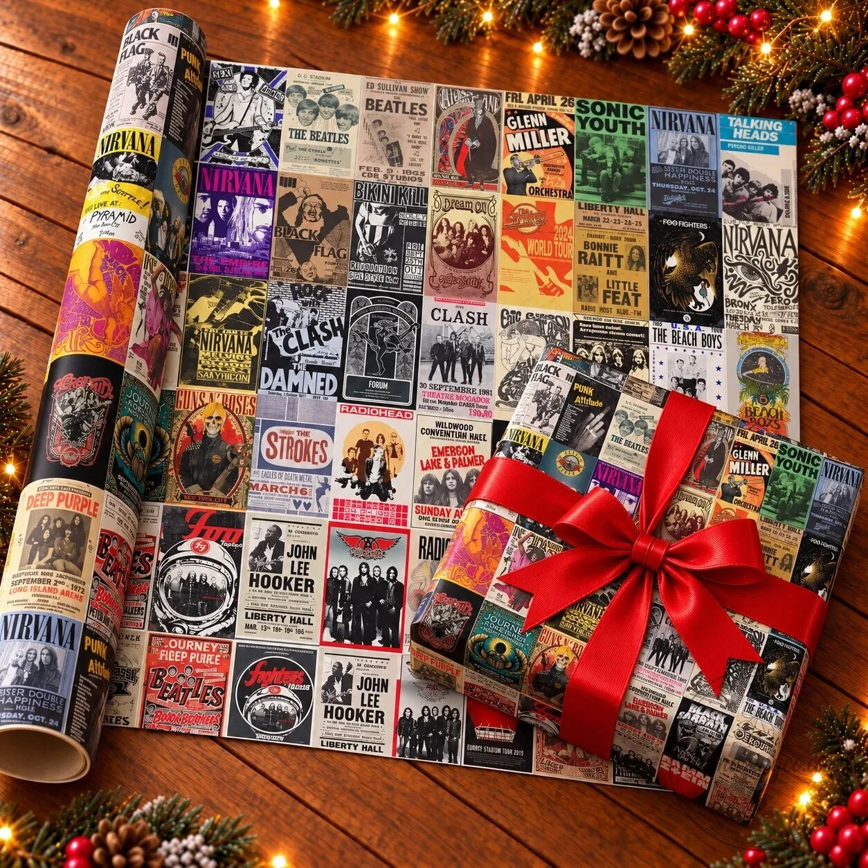 Vintage Rock and Roll Concert Posters Music Festival Gift Wrapping Paper 5 Vintage Rock and Roll Concert Posters Music Festival Gift Wrapping Paper