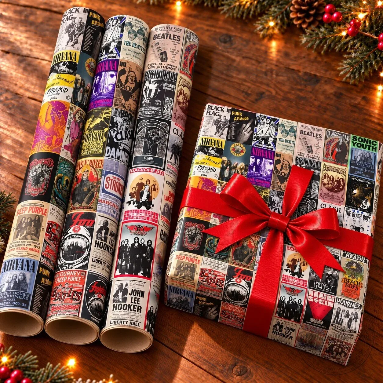 Vintage Rock and Roll Concert Posters Music Festival Gift Wrapping Paper 6 Vintage Rock and Roll Concert Posters Music Festival Gift Wrapping Paper