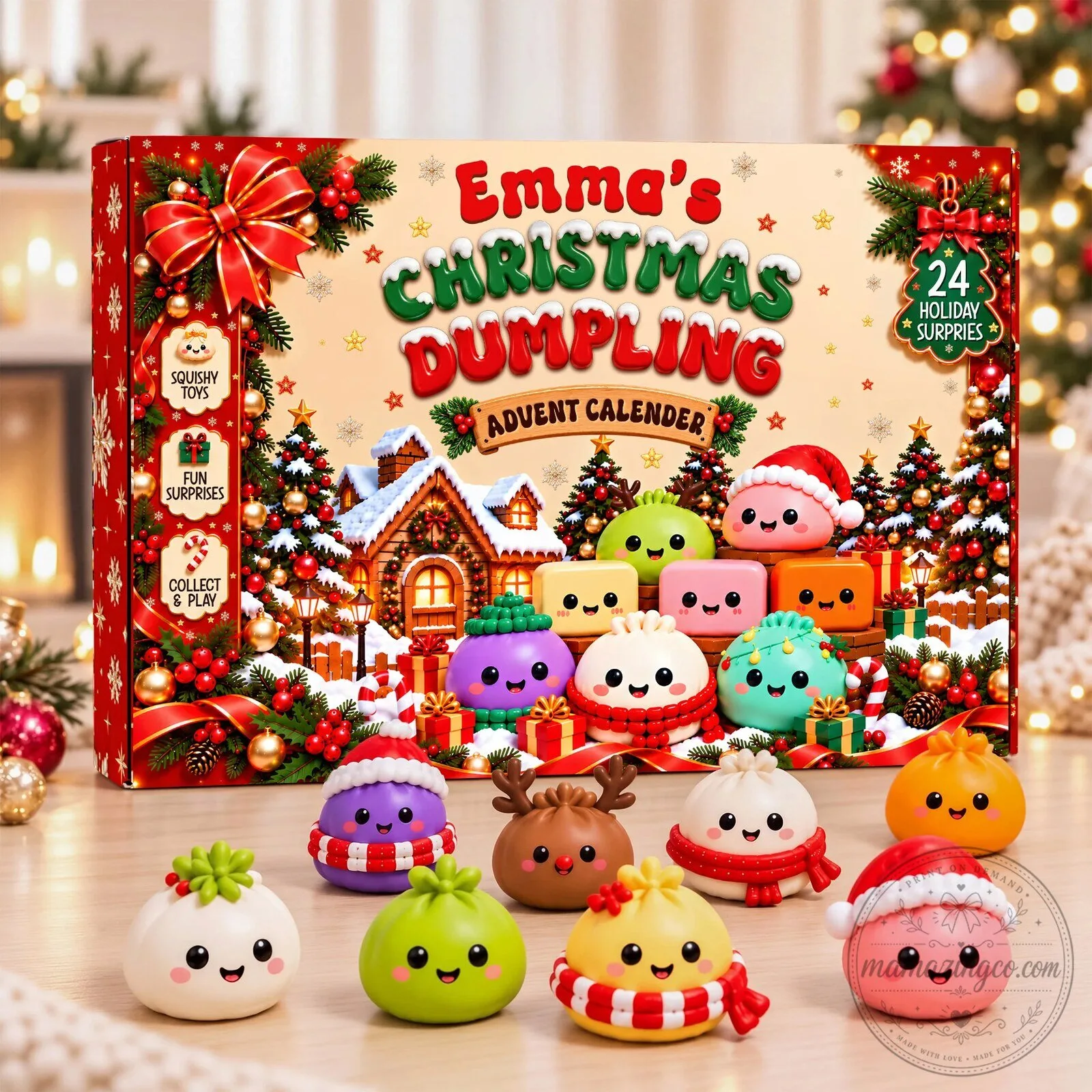 Emma's Christmas Dumpling Advent Calendar with 24 Holiday Squishy Surprises 8 Emma's Christmas Dumpling Advent Calendar with 24 Holiday Squishy Surprises