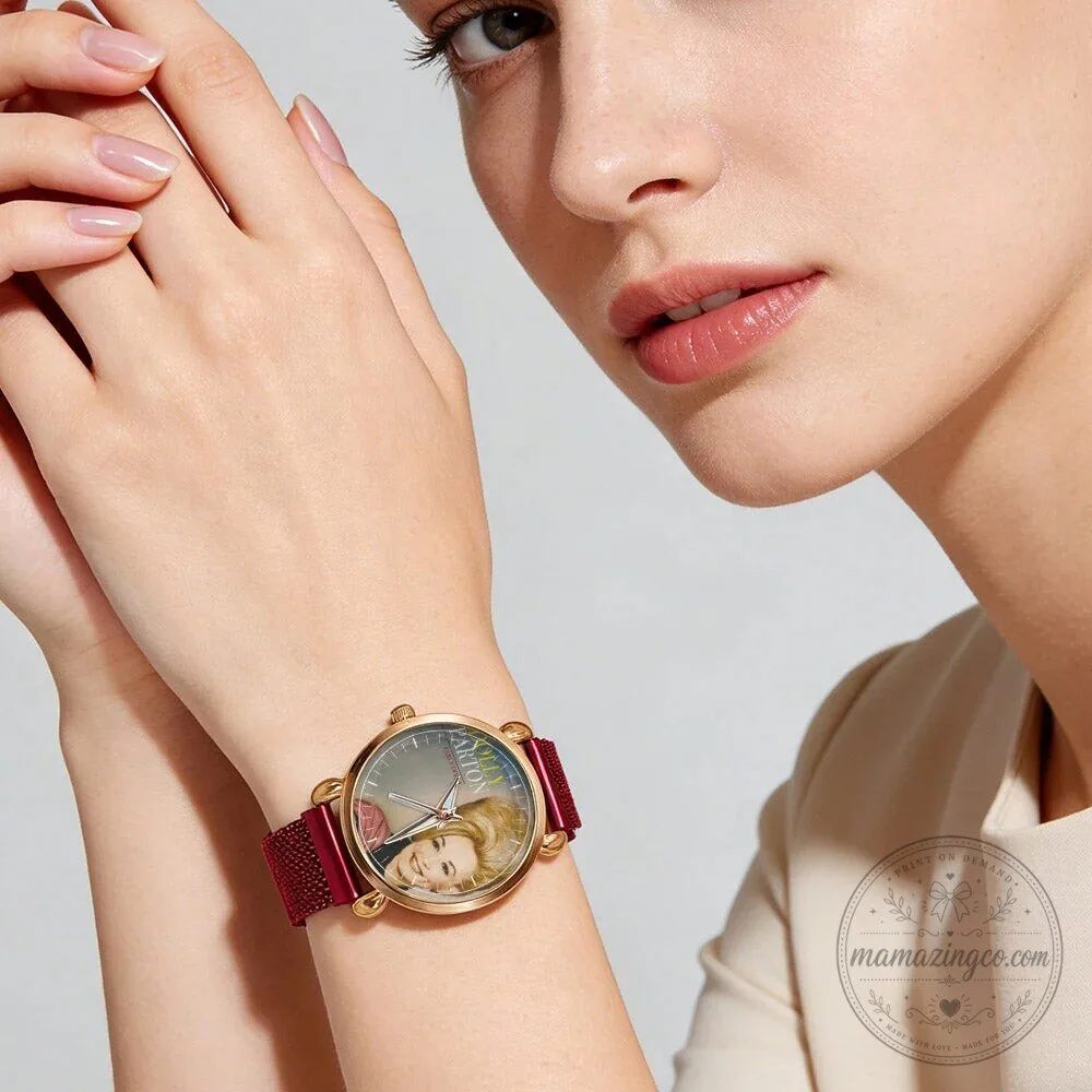 Dolly Parton Vintage Portrait Country Music Icon Watch with Black Mesh Band 113 Dolly Parton Vintage Portrait Country Music Icon Watch with Black Mesh Band