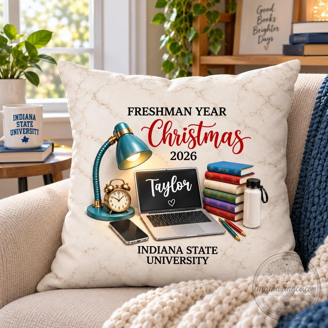 Freshman Year Christmas Study Desk Personalized Pillow for College Student 14 Freshman Year Christmas Study Desk Personalized Pillow for College Student