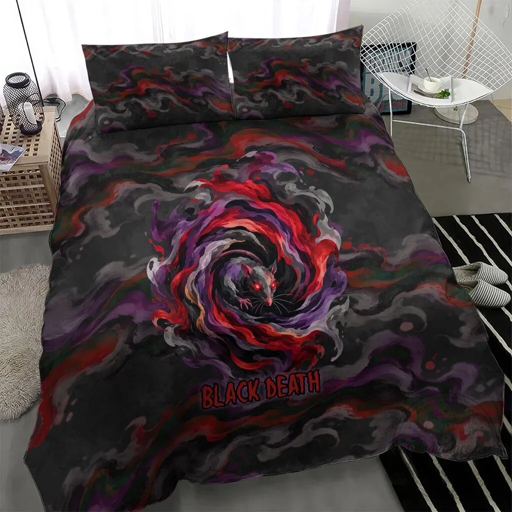 Black Death Plague Doctor Rat Horror Gothic Fantasy Bedding Set 11 Black Death Plague Doctor Rat Horror Gothic Fantasy Bedding Set
