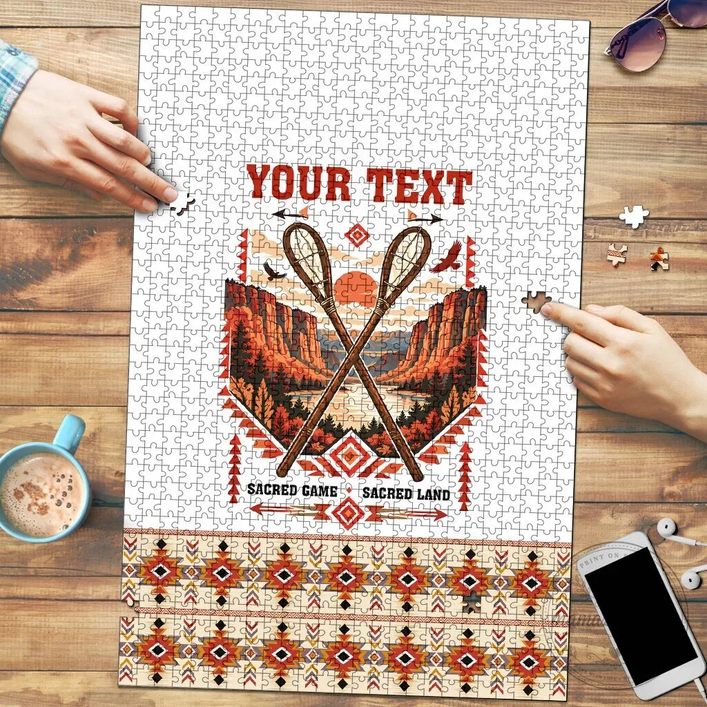Personalized Chahta Yakni Stickball Heritage Native American Tribal Landscape Puzzle