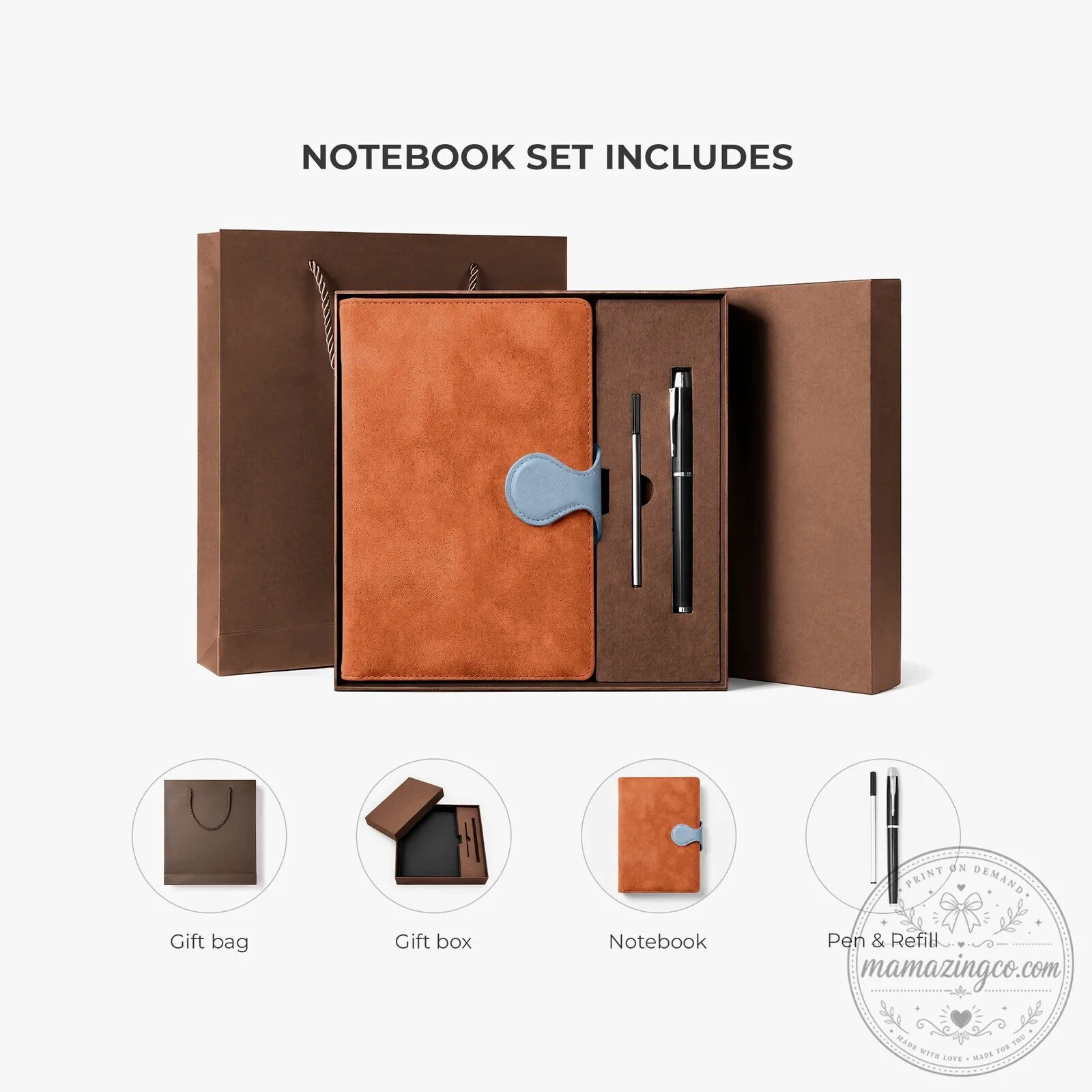 Personalized Birth Month Flower Magnetic Buckle Leather Notebook with Pen Set 10 Personalized Birth Month Flower Magnetic Buckle Leather Notebook with Pen Set