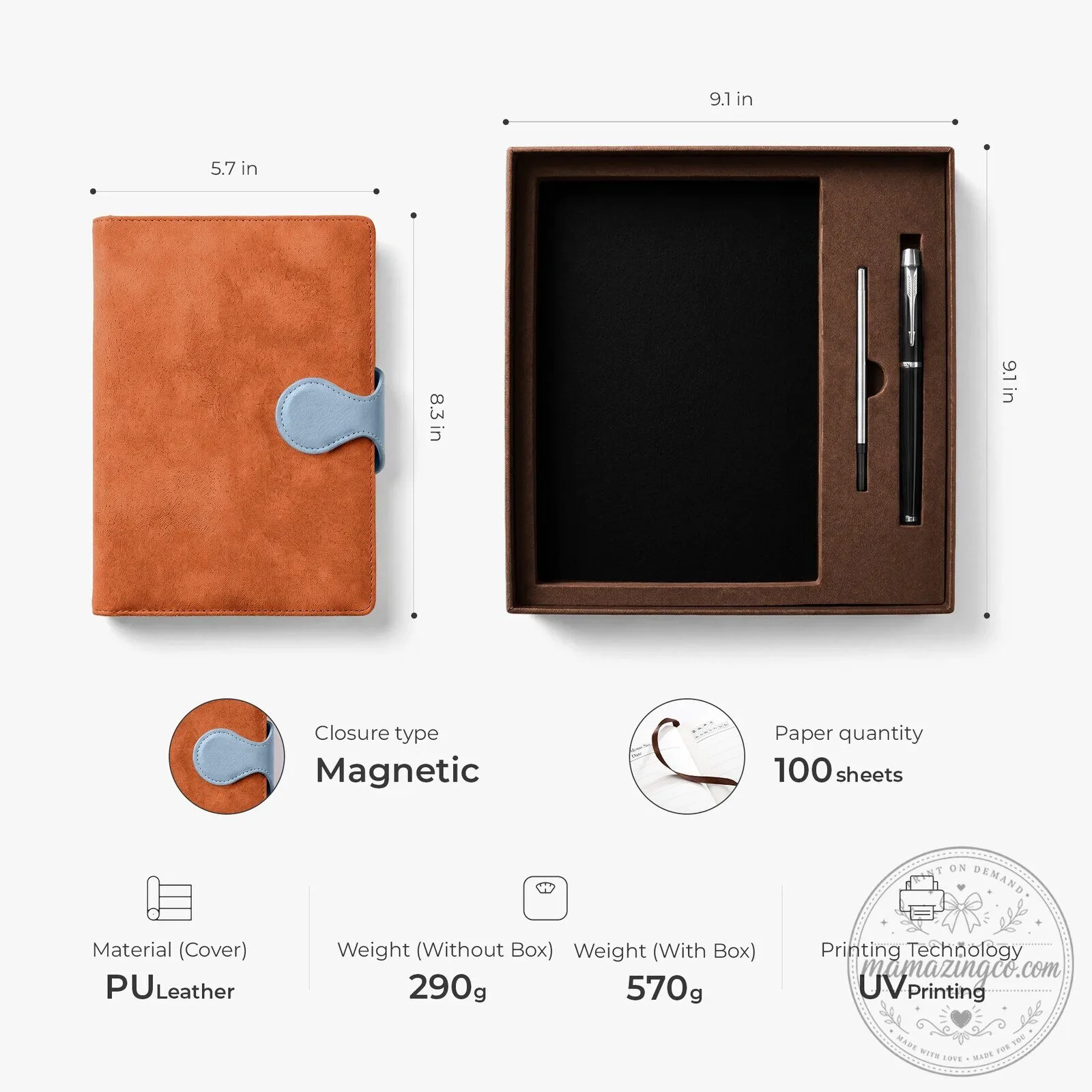 Personalized Birth Month Flower Magnetic Buckle Leather Notebook with Pen Set 12 Personalized Birth Month Flower Magnetic Buckle Leather Notebook with Pen Set