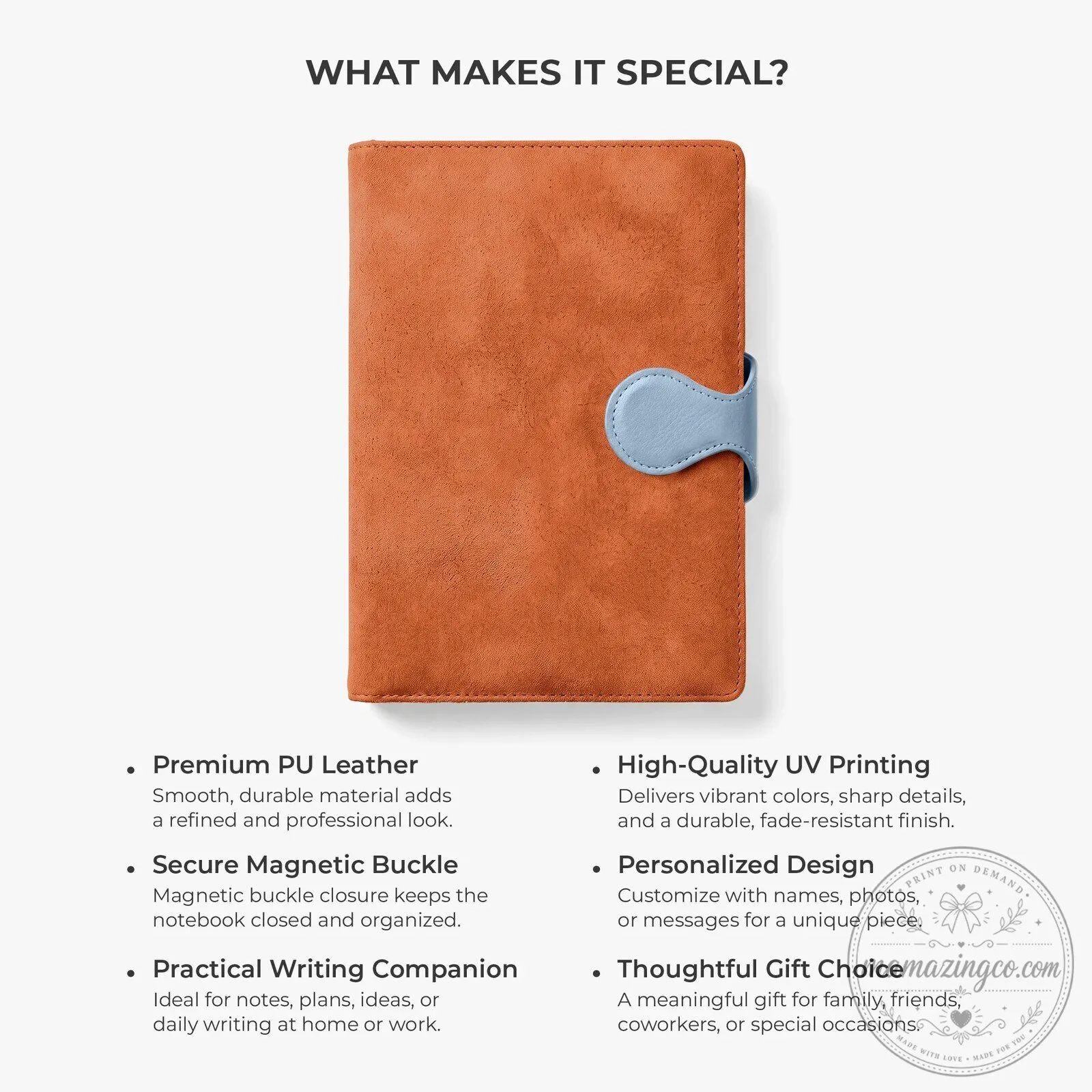 Personalized Birth Month Flower Magnetic Buckle Leather Notebook with Pen Set 15 Personalized Birth Month Flower Magnetic Buckle Leather Notebook with Pen Set