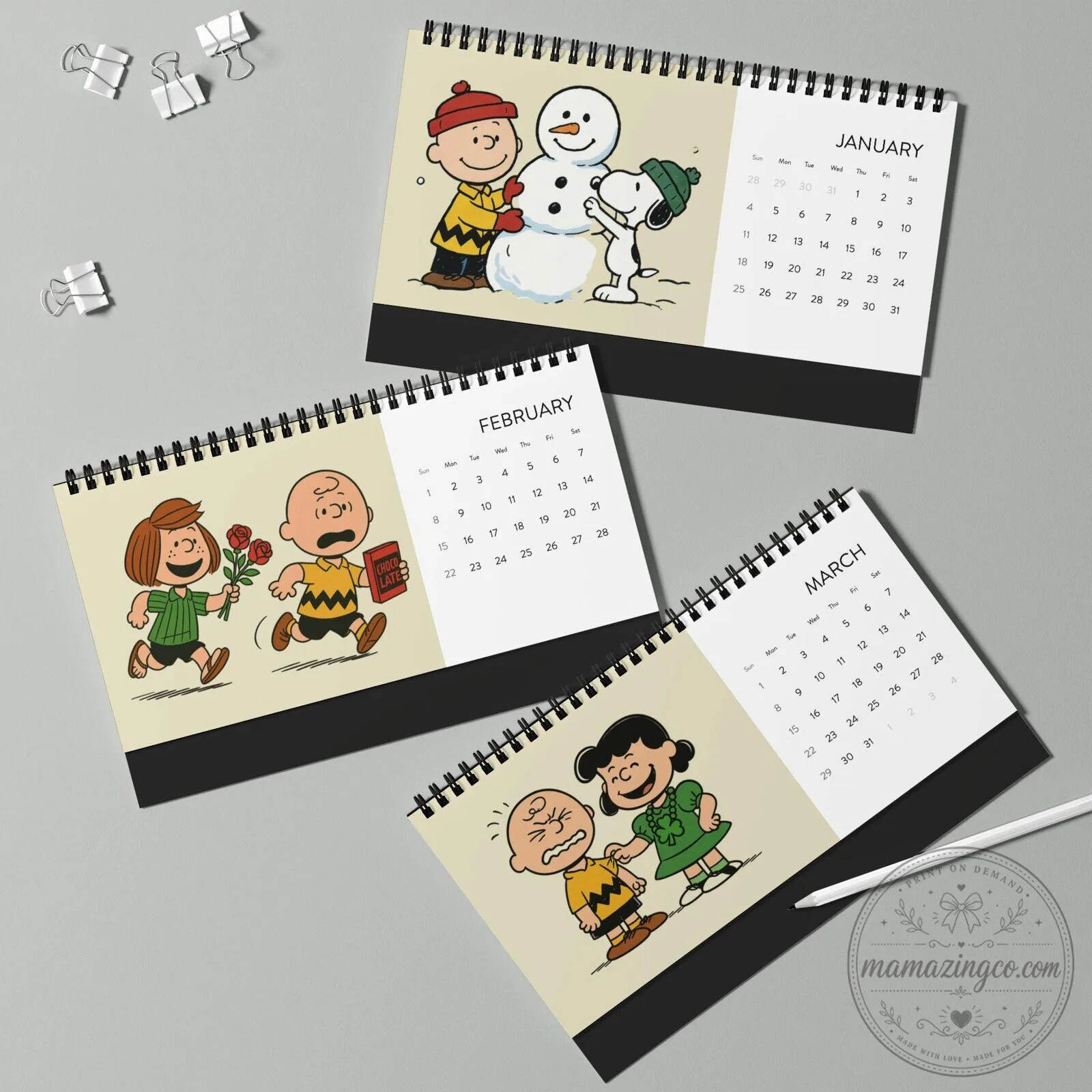 Peanuts Charlie Brown Snoopy Christmas Caroling 2026 Desk Calendar 11 Peanuts Charlie Brown Snoopy Christmas Caroling 2026 Desk Calendar