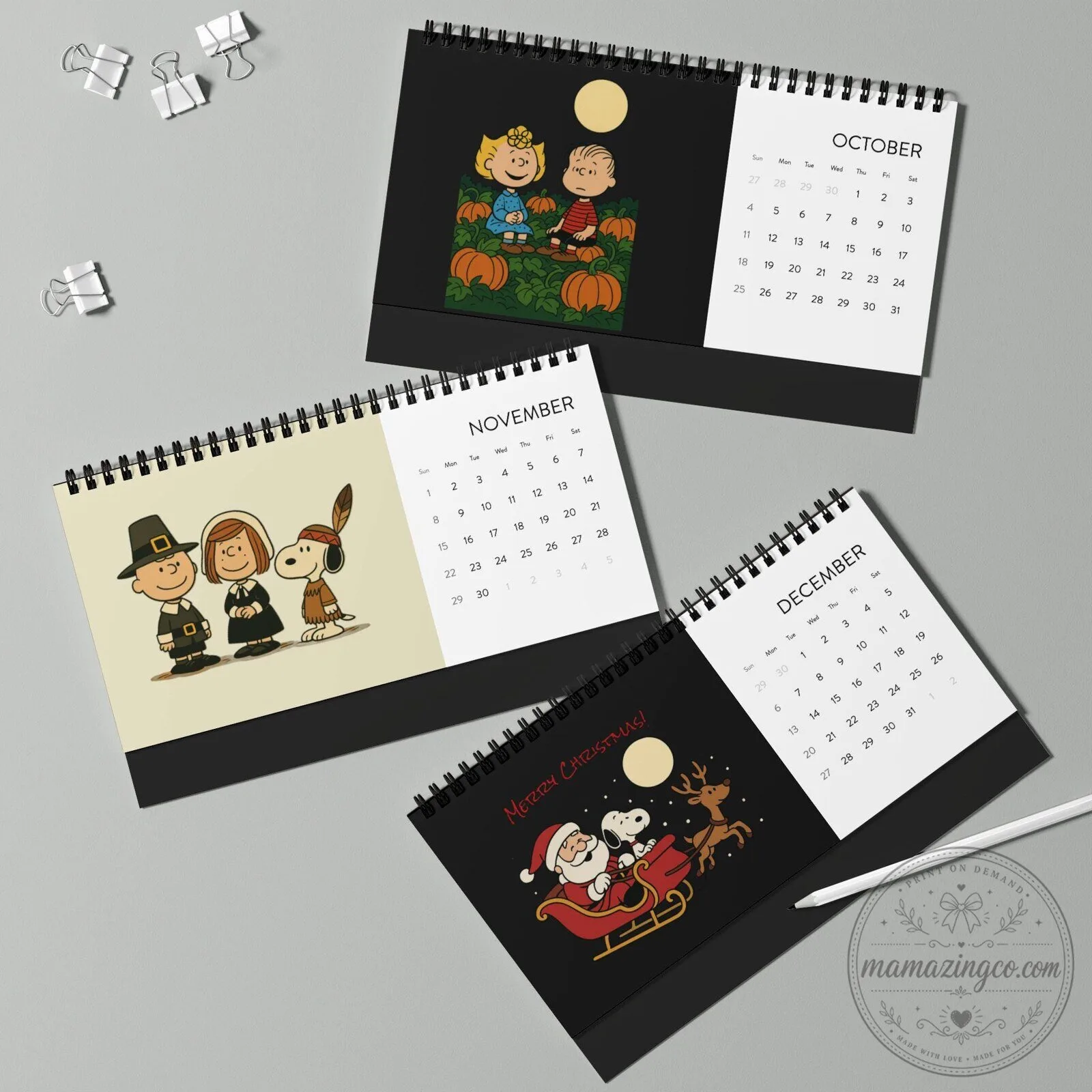 Peanuts Charlie Brown Snoopy Christmas Caroling 2026 Desk Calendar 14 Peanuts Charlie Brown Snoopy Christmas Caroling 2026 Desk Calendar