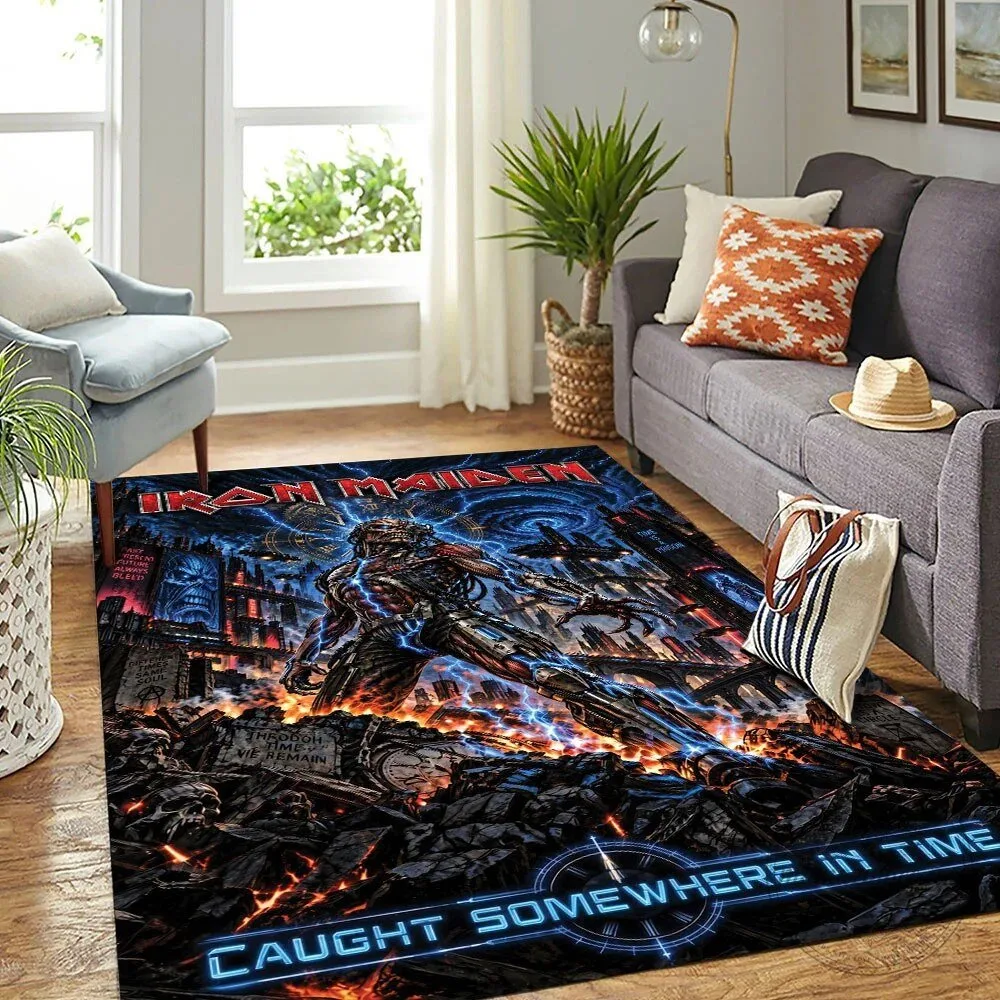 Iron Maiden Caught Somewhere in Time Album Cover Art Rug