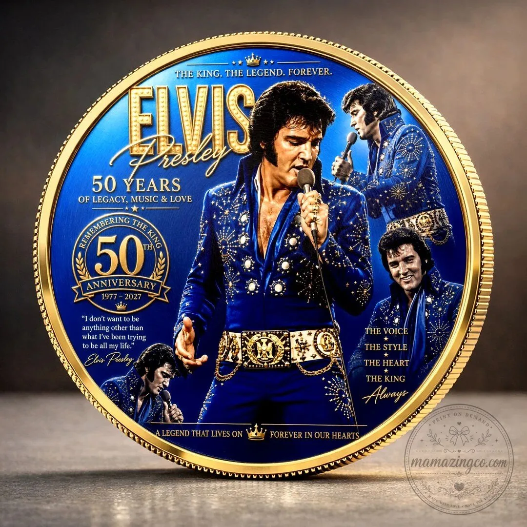 Elvis Presley 50th Anniversary Commemorative Gold Plated Souvenir Coin
