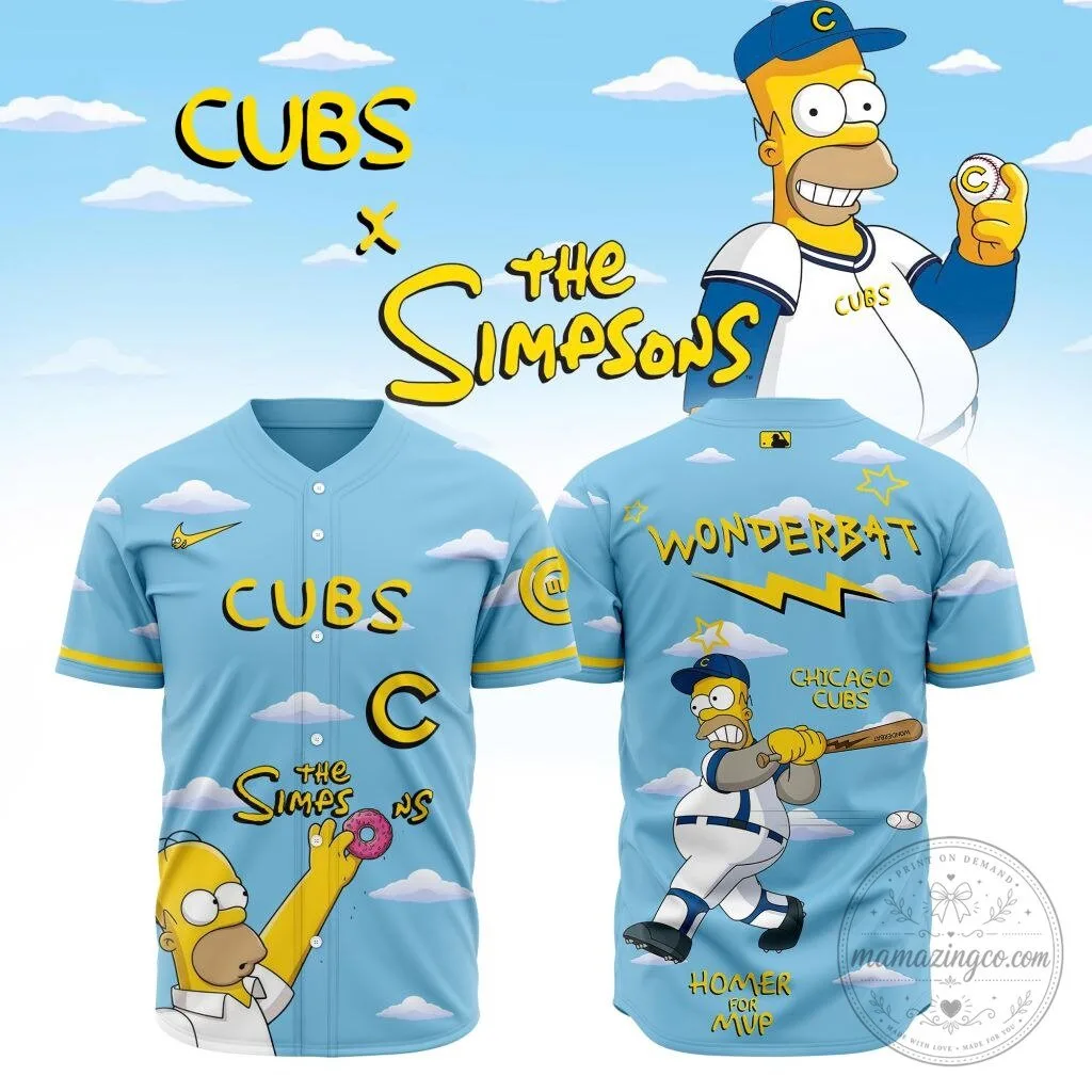 Chicago Cubs The Simpsons Homer Simpson Wonderbat Baseball Jersey