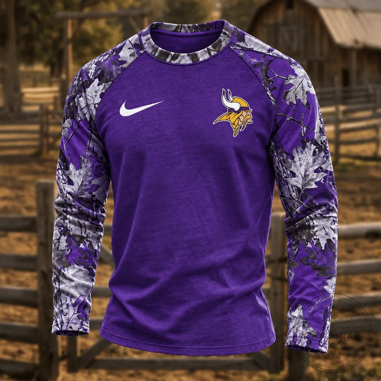 Minnesota Vikings Camouflage Hunting Long Sleeve Shirt