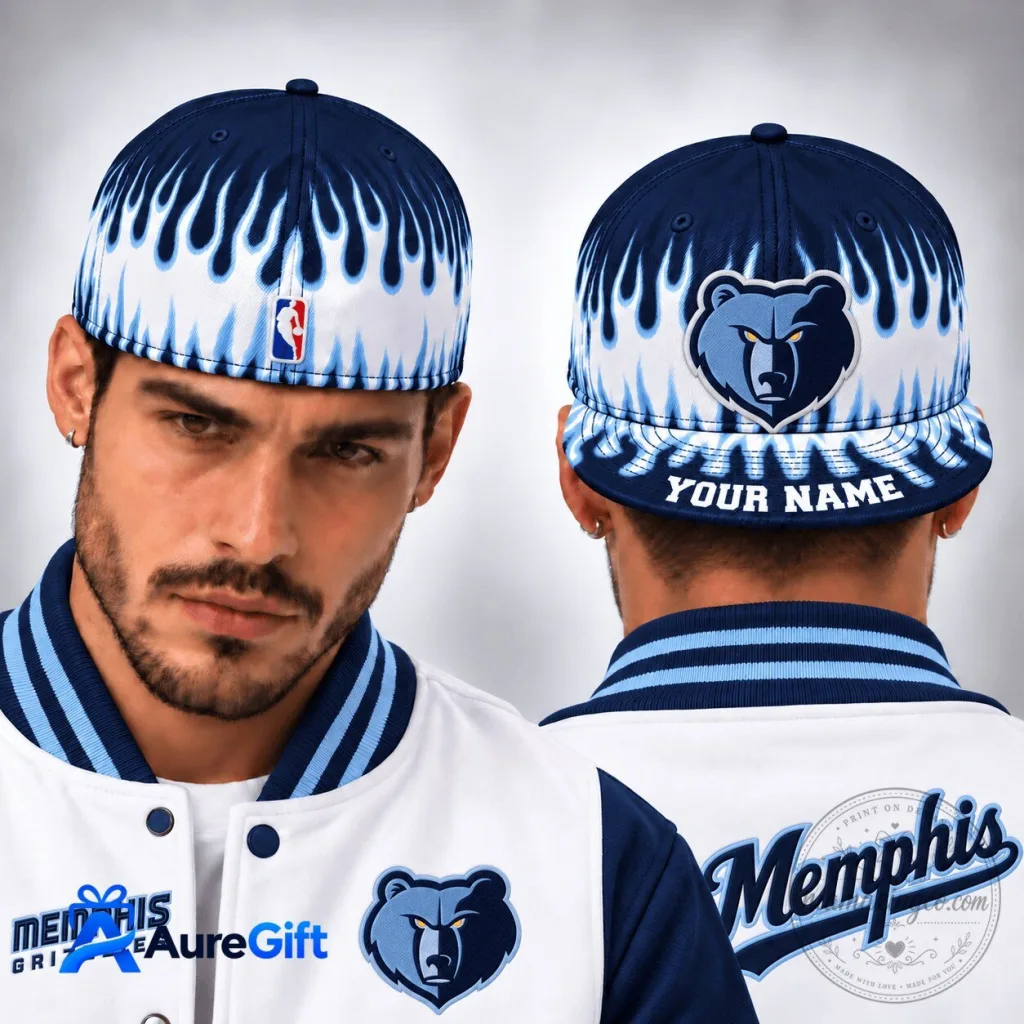 Memphis Grizzlies NBA Personalized Flames Design Snapback Cap Hat Memphis Grizzlies NBA Personalized Flames Design Snapback Cap Hat